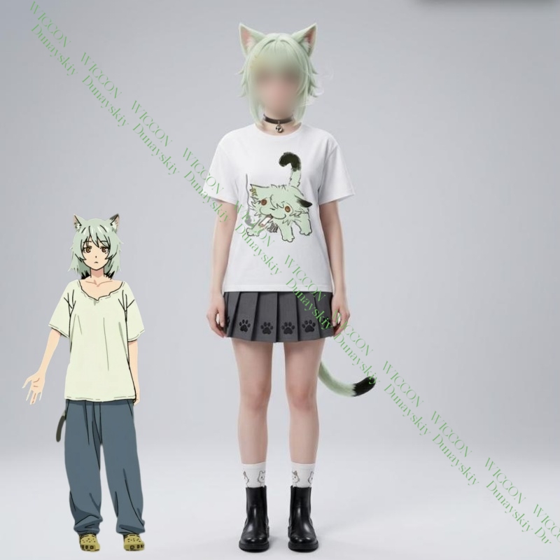 Chainsmoker Cat Yaniko Satou C - Anime Merchandise T-Shirts ulasan dan harga