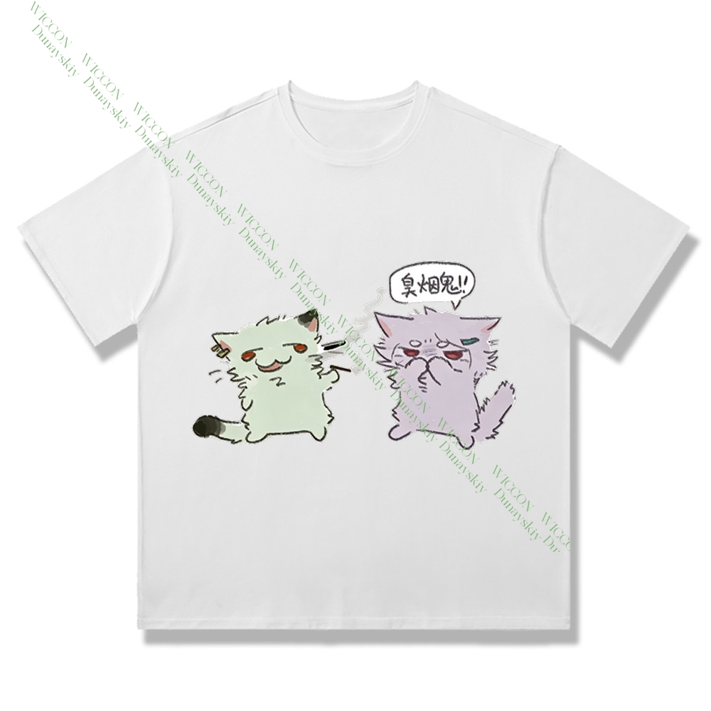 Chainsmoker Cat Yaniko Satou C - Anime Merchandise T-Shirts ulasan dan harga
